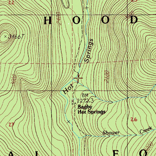 Topographic Map of Bagby Natural Research Area, OR
