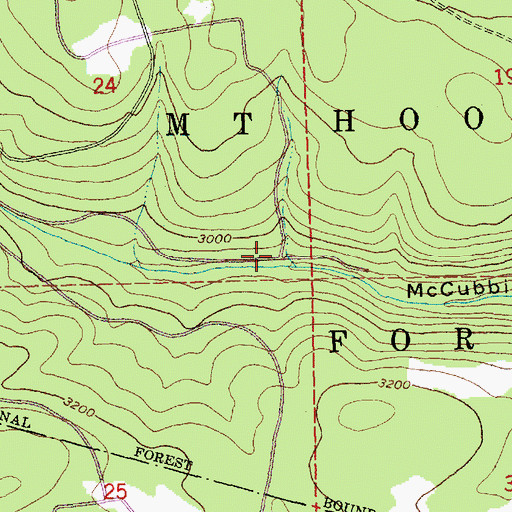 Topographic Map of McCubbins Gulch Recreation Site, OR