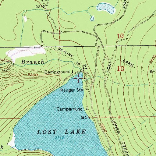 Topographic Map of Lost Lake Recreation Site, OR