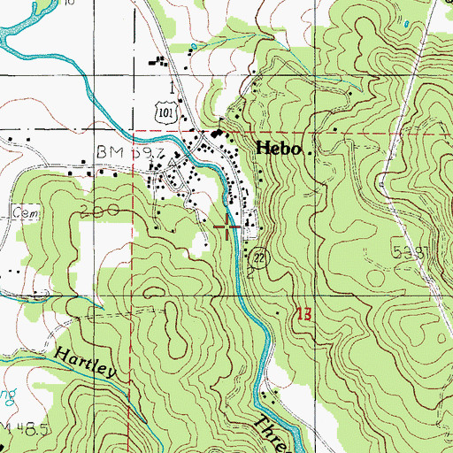 Topographic Map of Siuslaw National Forest Hebo Ranger District, OR