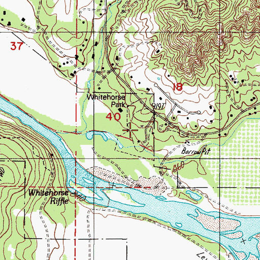 Topographic Map of Whitehorse County Park, OR