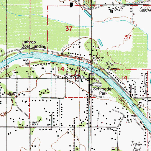 Topographic Map of Schroeder County Park, OR
