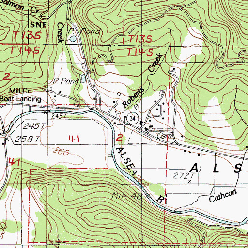 Topographic Map of Alsea Ranger Station (historical), OR