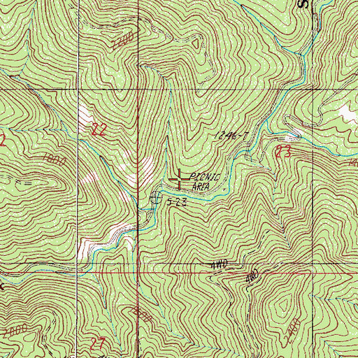 Topographic Map of Tin Can Recreation Site, OR