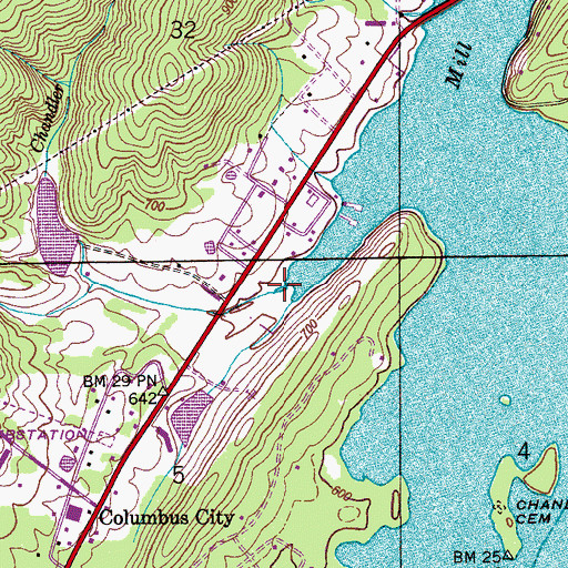 Topographic Map of Chandler Branch, AL