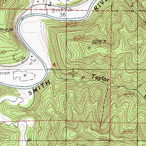 Topographic Map of Taylor Creek, OR