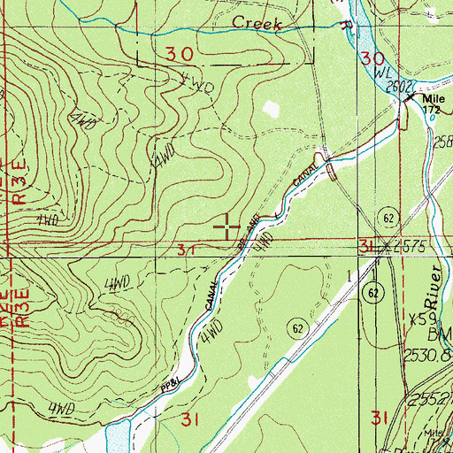 Topographic Map of P P & L Canal, OR
