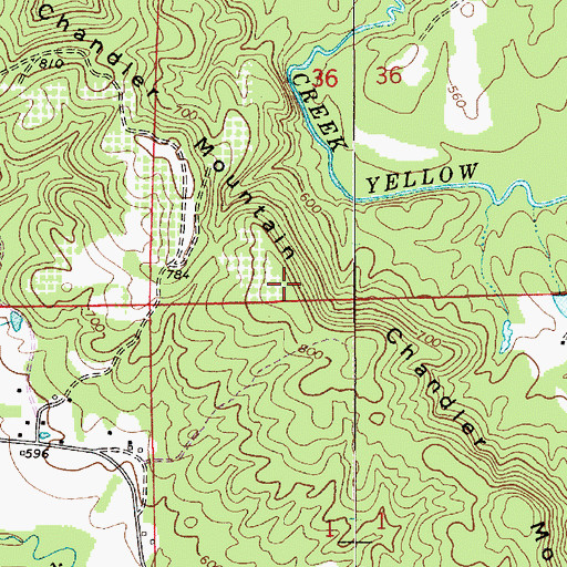 Topographic Map of Chandler Mountain, AL