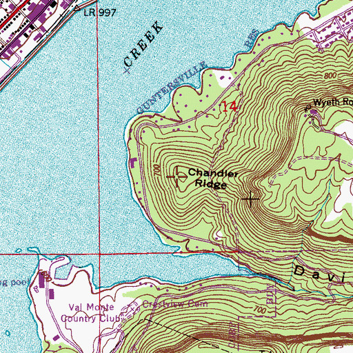 Topographic Map of Chandler Ridge, AL