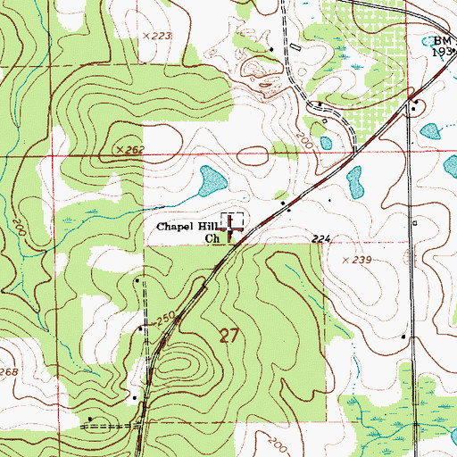 Topographic Map of Chapel Hill Missionary Baptist Church, AL