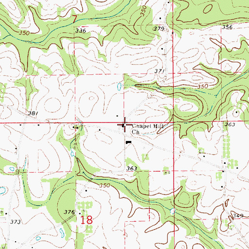 Topographic Map of Chapel Hill Church, AL