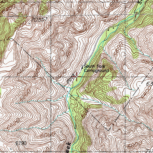 Topographic Map of South Fork Forest Camp, AZ