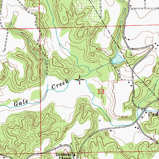 Topographic Map of Charlotte Creek, AL