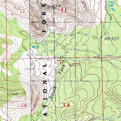 Topographic Map of South Fork Keating Creek, AZ
