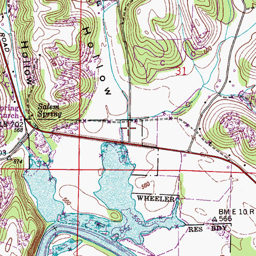 Topographic Map of Chatman Hollow, AL