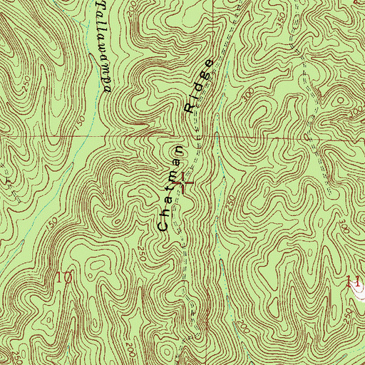 Topographic Map of Chatman Ridge, AL