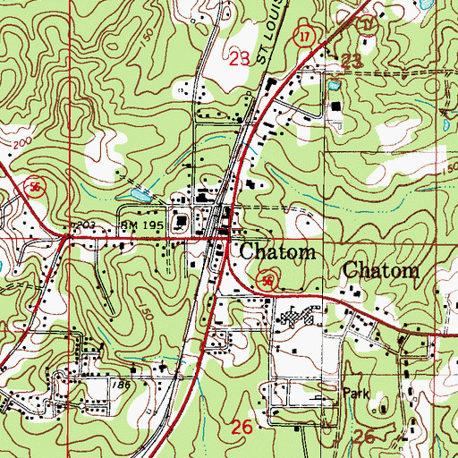 Topographic Map of Chatom, AL