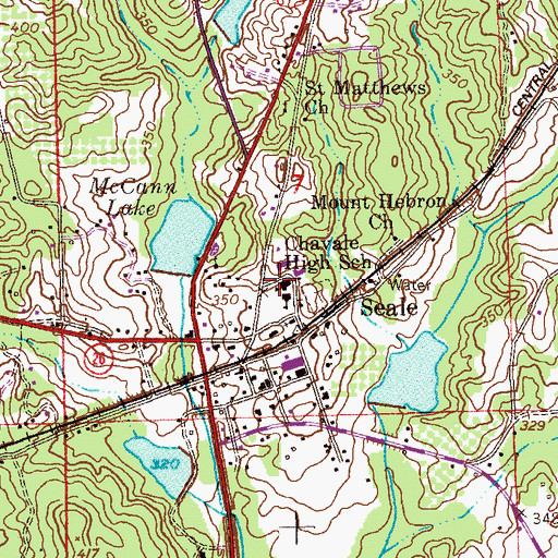 Topographic Map of Chavale High School, AL