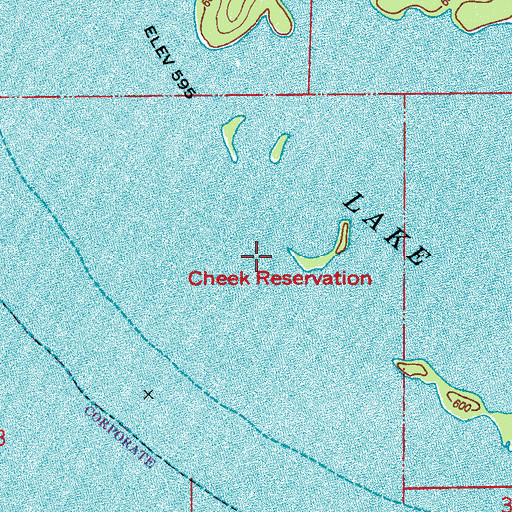 Topographic Map of Cheek Reservation (historical), AL
