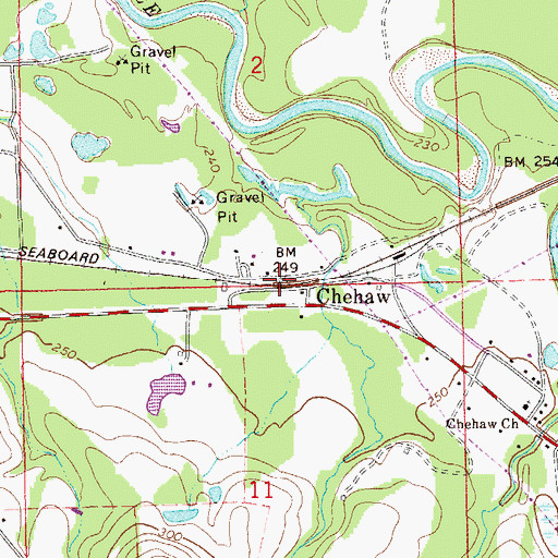 Topographic Map of Chehaw, AL