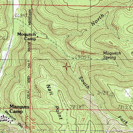 Topographic Map of South Fork Moquitch Canyon, AZ