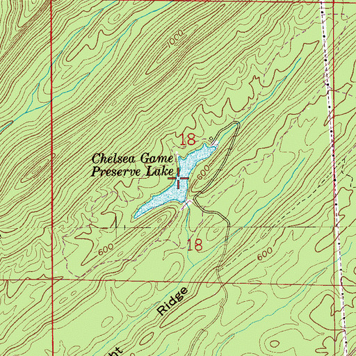 Topographic Map of Chelsea Game Preserve Lake, AL
