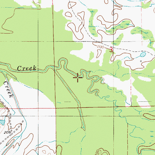 Topographic Map of Cherry Creek, AL