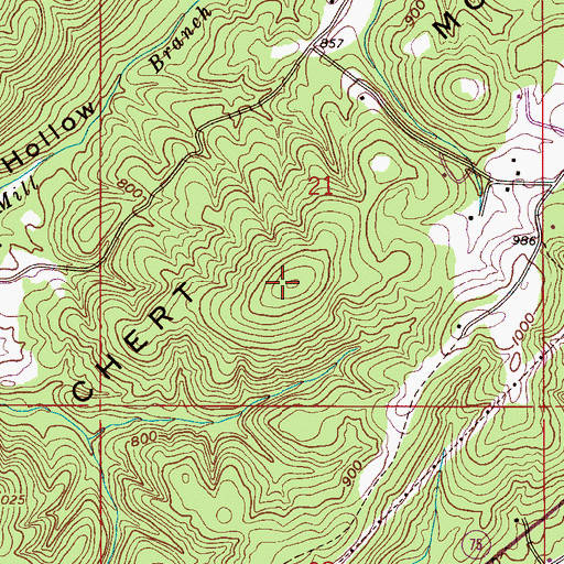 Topographic Map of Chert Mountain, AL