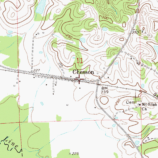 Topographic Map of Chesson, AL