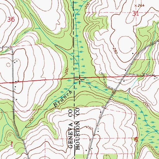 Topographic Map of Chestnut Branch, AL