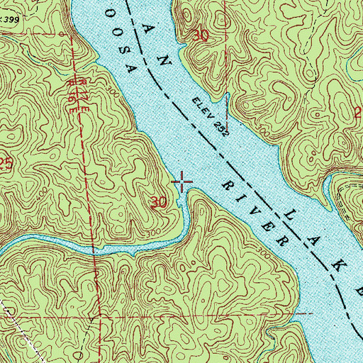 Topographic Map of Chestnut Creek, AL