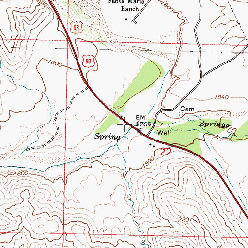 Topographic Map of South Fork Santa Maria River, AZ