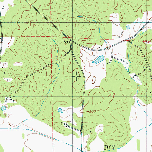 Topographic Map of Chestnut Grove School, AL