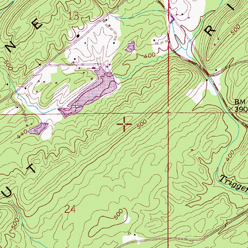 Topographic Map of Chestnut Ridge, AL
