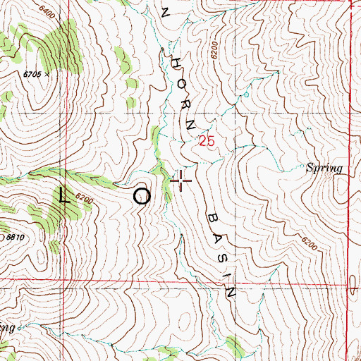 Topographic Map of Van Horn Basin, OR
