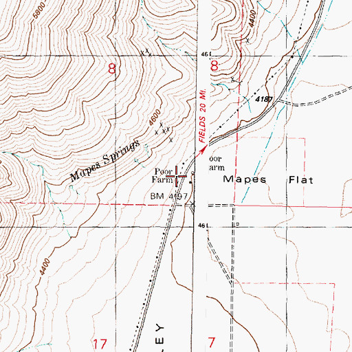 Topographic Map of Poor Farm, OR