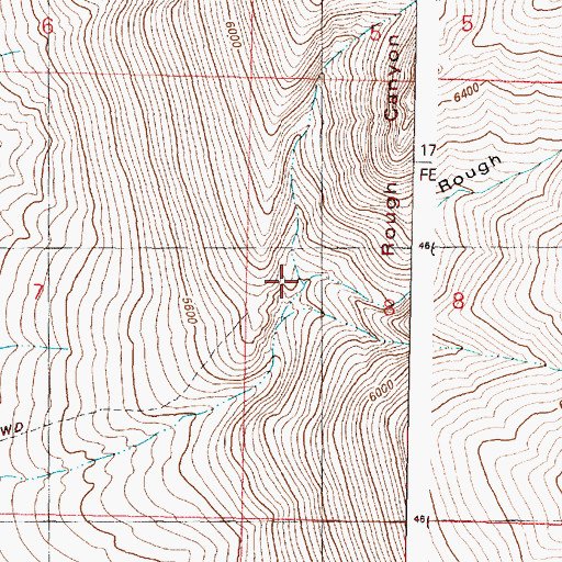 Topographic Map of Rough Canyon, OR