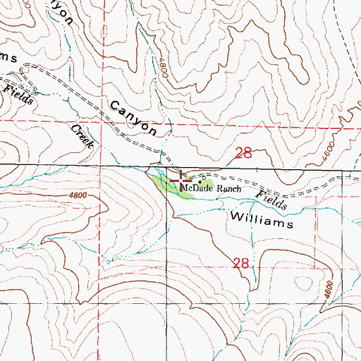 Topographic Map of McDade Ranch, OR