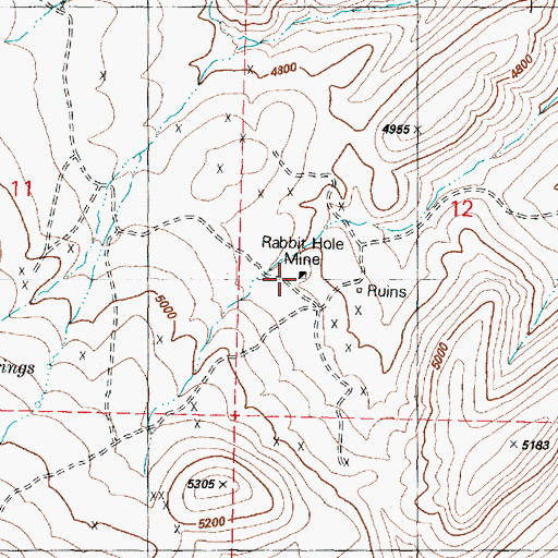 Topographic Map of Rabbit Hole Mine, OR