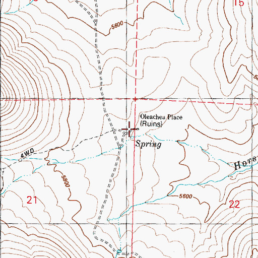 Topographic Map of Oleachea Place (historical), OR