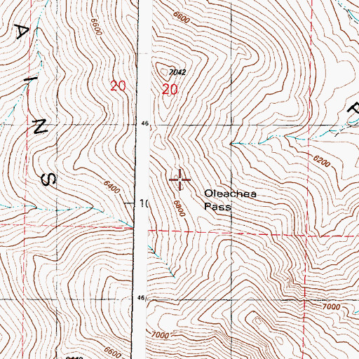 Topographic Map of Oleachea Pass, OR