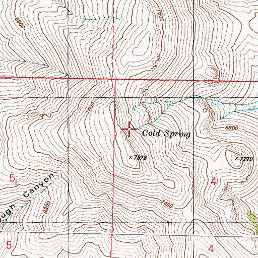 Topographic Map of Cold Spring, OR