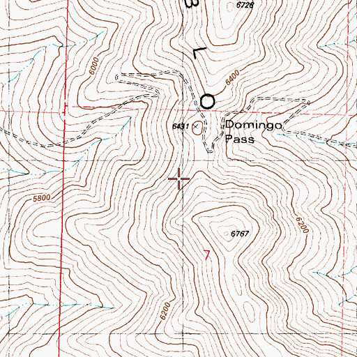 Topographic Map of Domingo Pass, OR