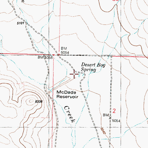 Topographic Map of Desert Bog Spring, OR