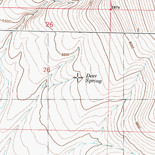 Topographic Map of Deer Spring, OR