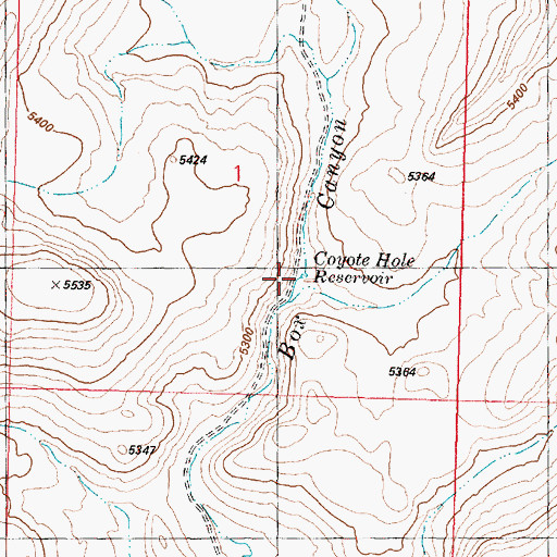 Topographic Map of Coyote Hole Reservoir, OR