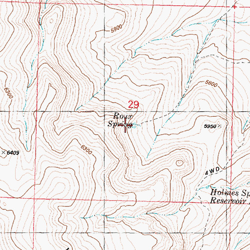 Topographic Map of Roux Spring, OR