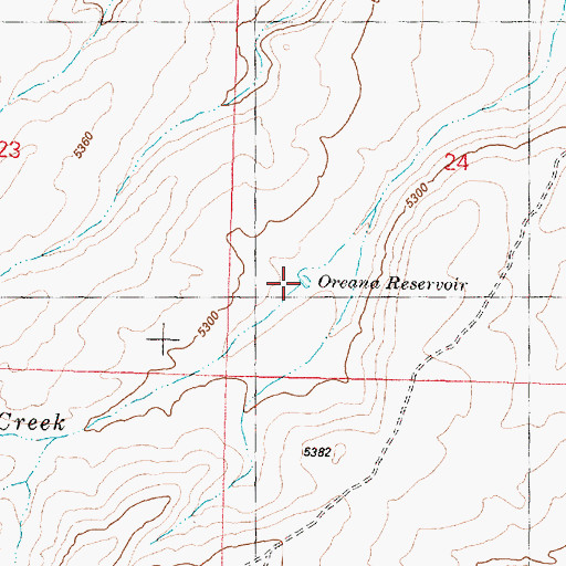 Topographic Map of Oreana Reservoir, OR