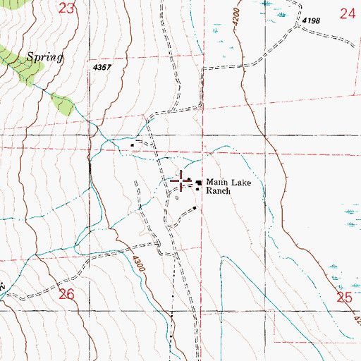 Topographic Map of Mann Lake Ranch, OR