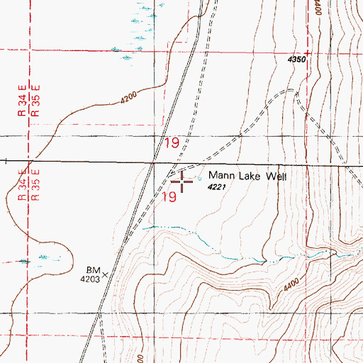 Topographic Map of Mann Lake Well, OR